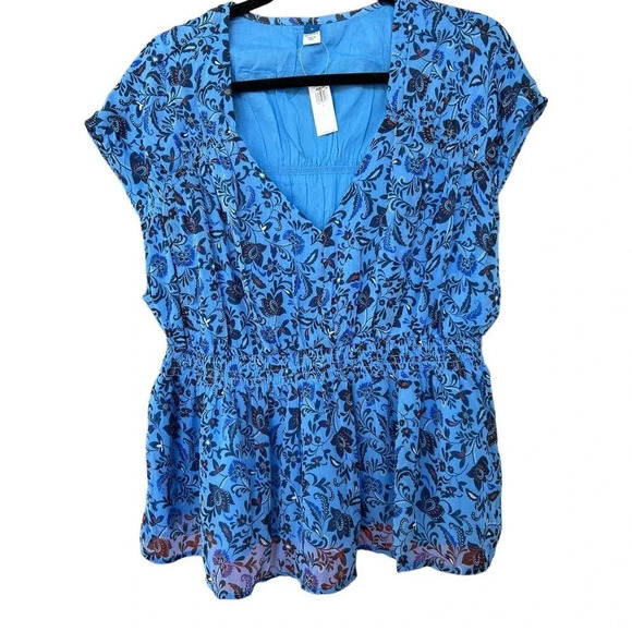 NWT Old Navy Women's Waist Defined Floral Printed Dolman Sleeve Top Size Large - Picture 4 of 12